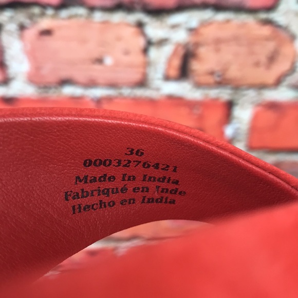 Free People Haven Thong Flatform Leather Sandals / Flip Flops in Flame - Picture 13 of 15